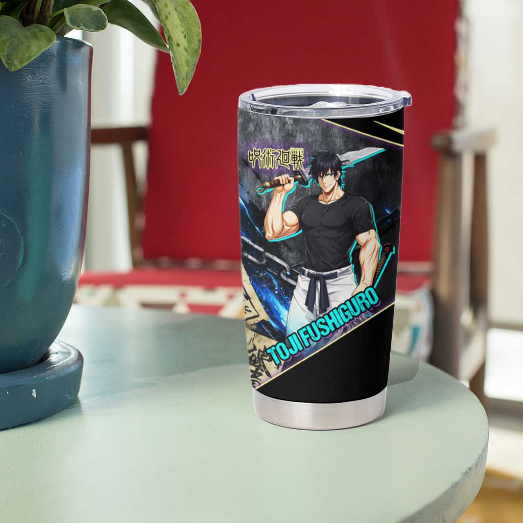 Toji Fushiguro Sorcerer Killer Tumbler Cup Dark Scroll Samurai Ink Style