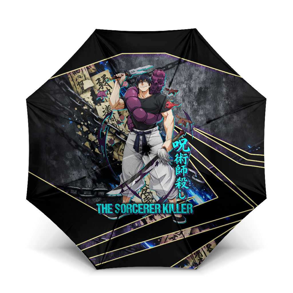 Toji Fushiguro Sorcerer Killer Umbrella Dark Scroll Samurai Ink Style