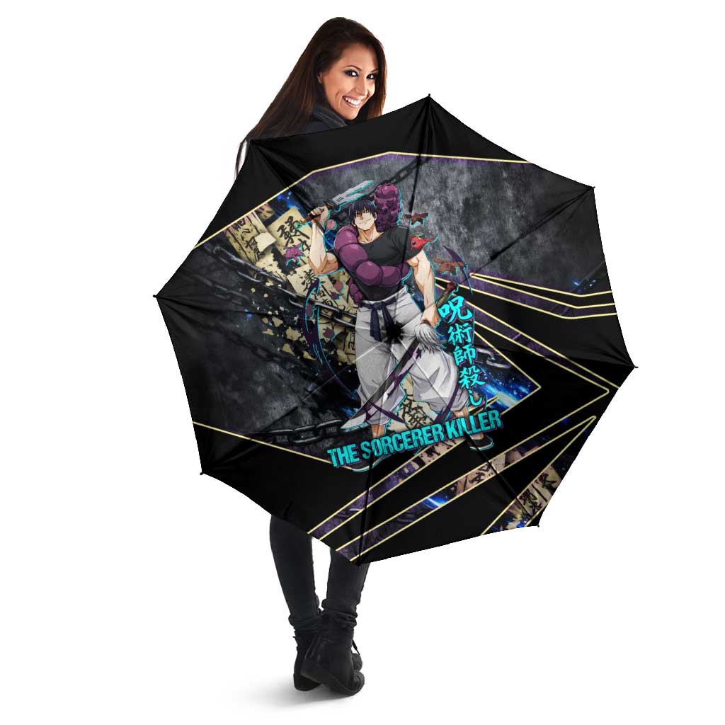 Toji Fushiguro Sorcerer Killer Umbrella Dark Scroll Samurai Ink Style