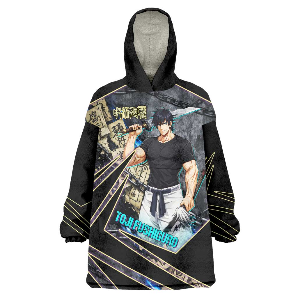 Toji Fushiguro Sorcerer Killer Wearable Blanket Hoodie Dark Scroll Samurai Ink Style