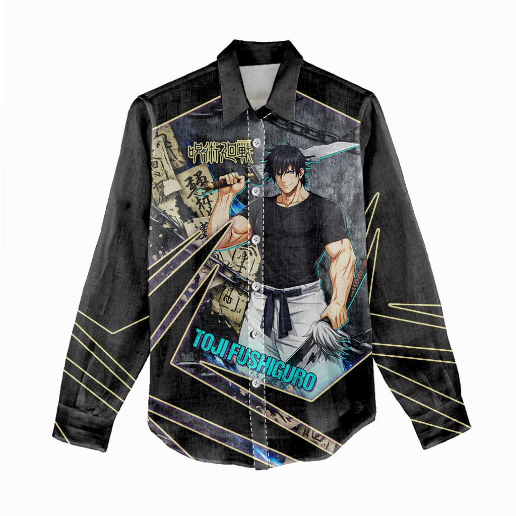 Toji Fushiguro Sorcerer Killer Women Casual Shirt Dark Scroll Samurai Ink Style