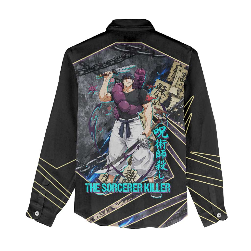 Toji Fushiguro Sorcerer Killer Women Casual Shirt Dark Scroll Samurai Ink Style