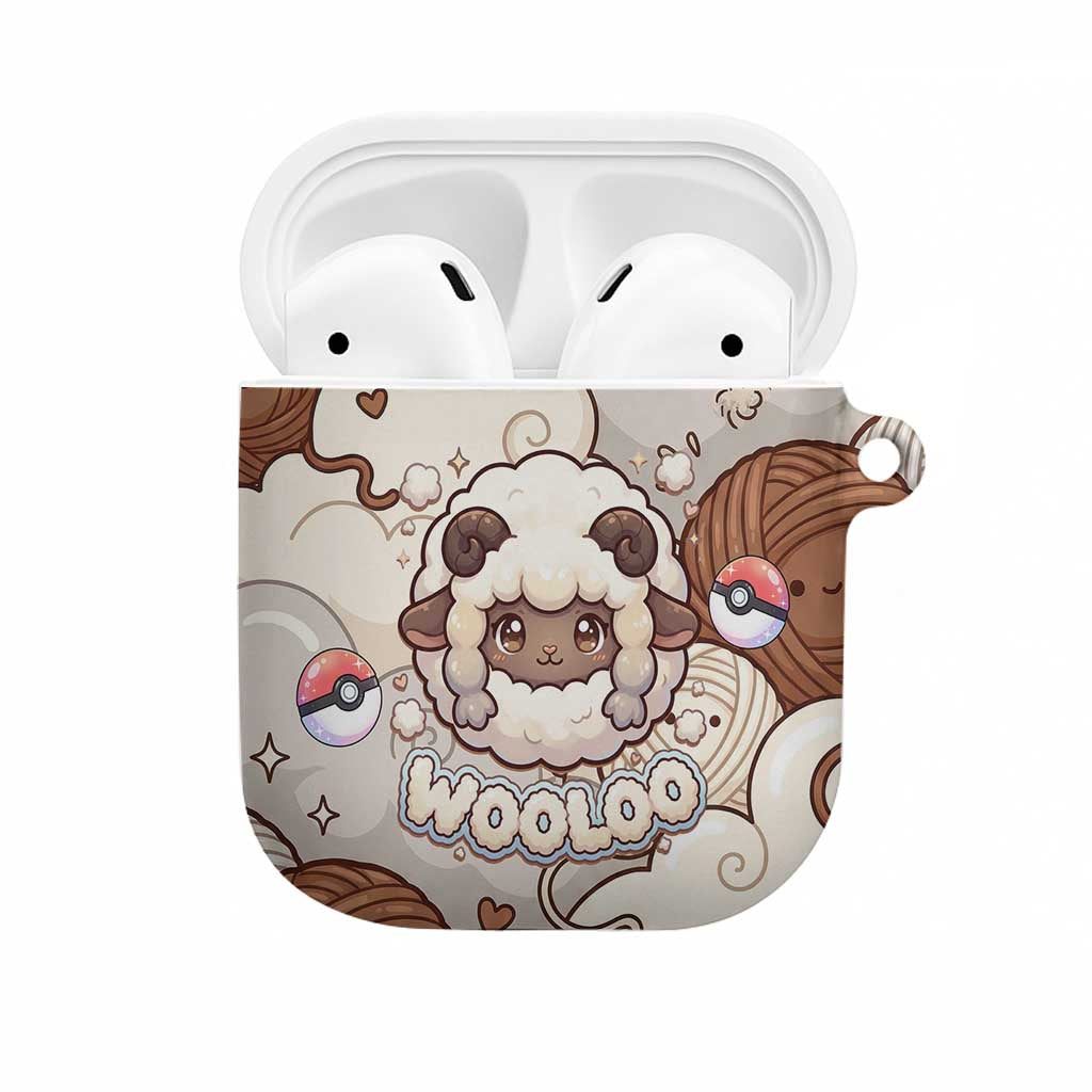 Wooloo Poké Kawaii Art AirPods Case Cute Wooloo & Yarn Ball Pattern - Cozy Vibes