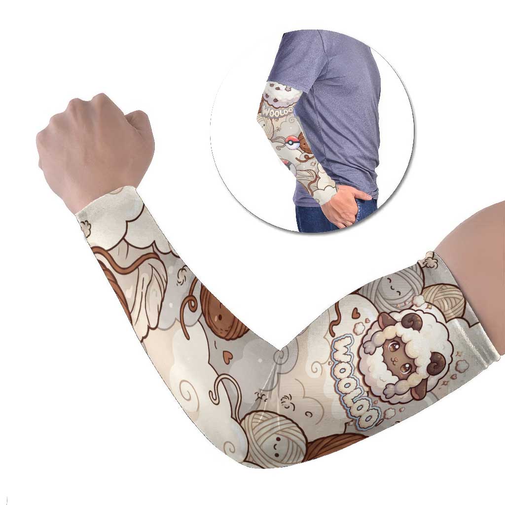 Wooloo Poké Kawaii Art Arm Sleeves Cute Wooloo & Yarn Ball Pattern - Cozy Vibes