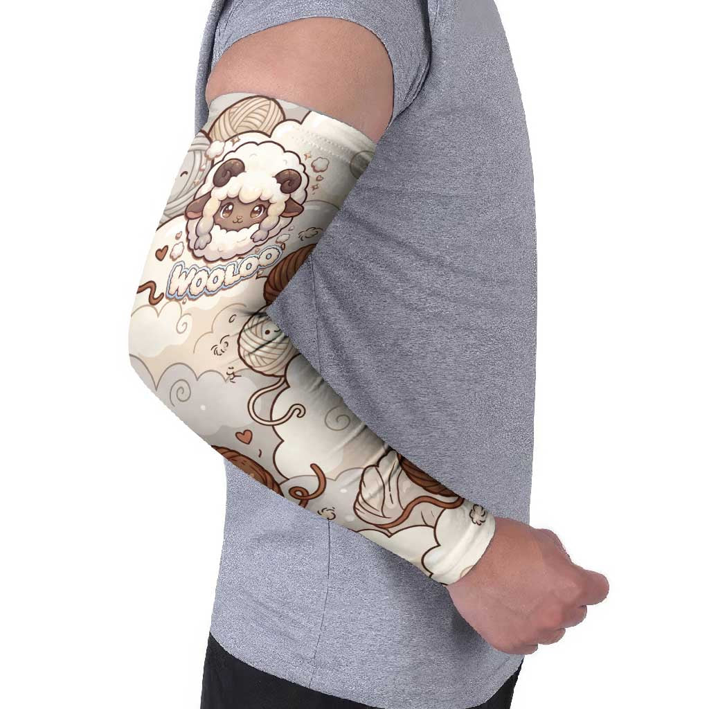 Wooloo Poké Kawaii Art Arm Sleeves Cute Wooloo & Yarn Ball Pattern - Cozy Vibes