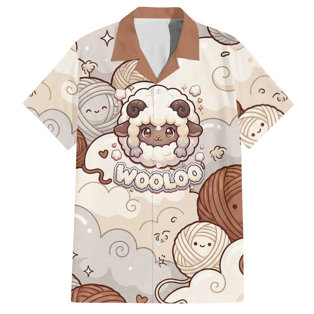 Wooloo Poké Kawaii Art Hawaiian Shirt Cute Wooloo & Yarn Ball Pattern - Cozy Vibes