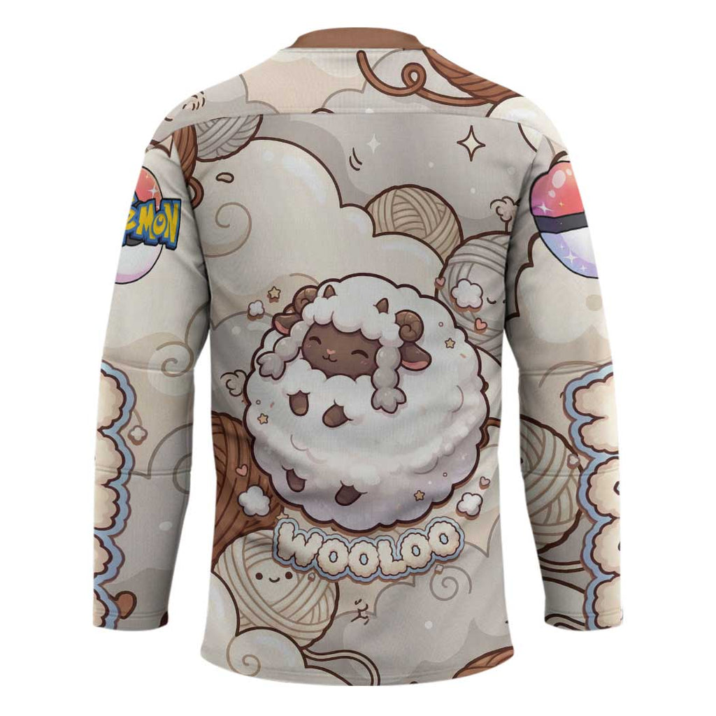 Wooloo Poké Kawaii Art Hockey Jersey Cute Wooloo & Yarn Ball Pattern - Cozy Vibes