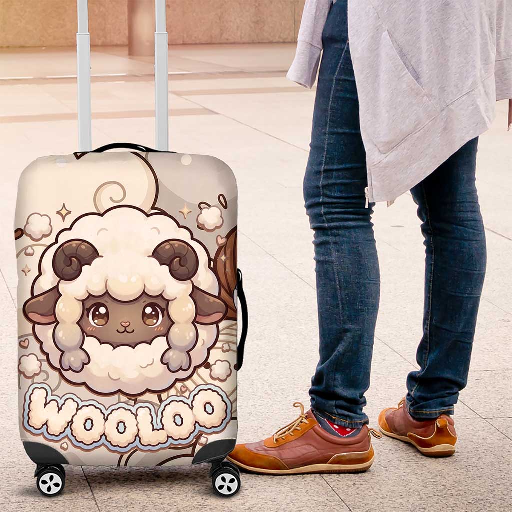 Wooloo Poké Kawaii Art Luggage Cover Cute Wooloo & Yarn Ball Pattern - Cozy Vibes