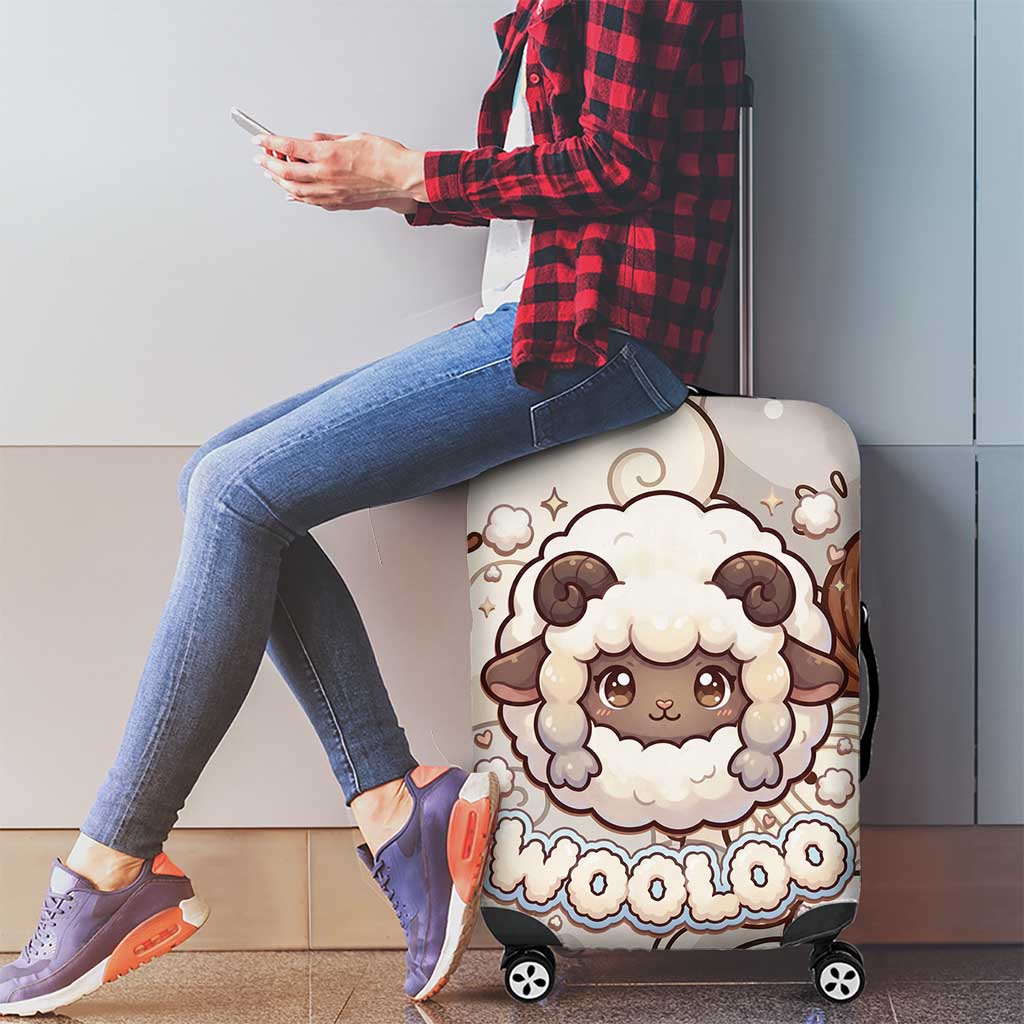 Wooloo Poké Kawaii Art Luggage Cover Cute Wooloo & Yarn Ball Pattern - Cozy Vibes