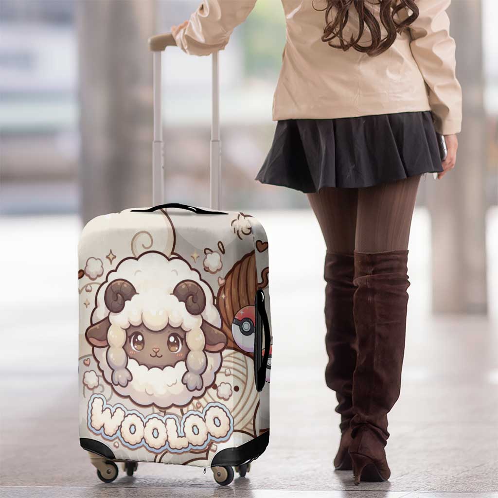Wooloo Poké Kawaii Art Luggage Cover Cute Wooloo & Yarn Ball Pattern - Cozy Vibes