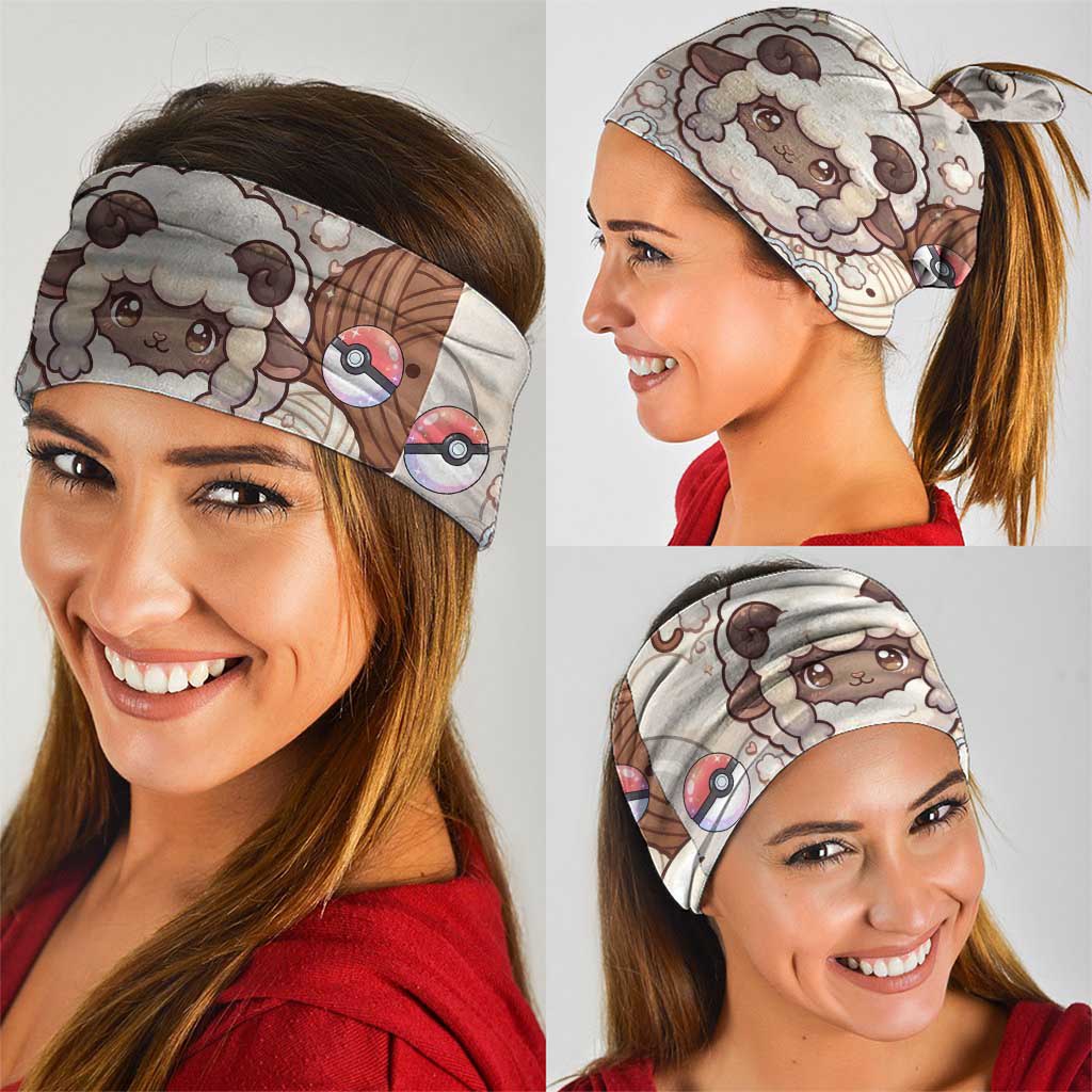 Wooloo Poké Kawaii Art Neck Gaiter Cute Wooloo & Yarn Ball Pattern - Cozy Vibes
