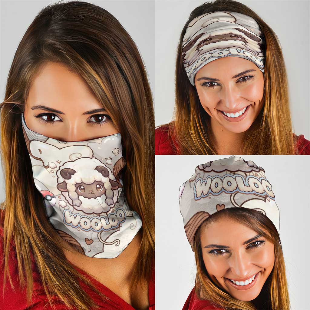 Wooloo Poké Kawaii Art Neck Gaiter Cute Wooloo & Yarn Ball Pattern - Cozy Vibes