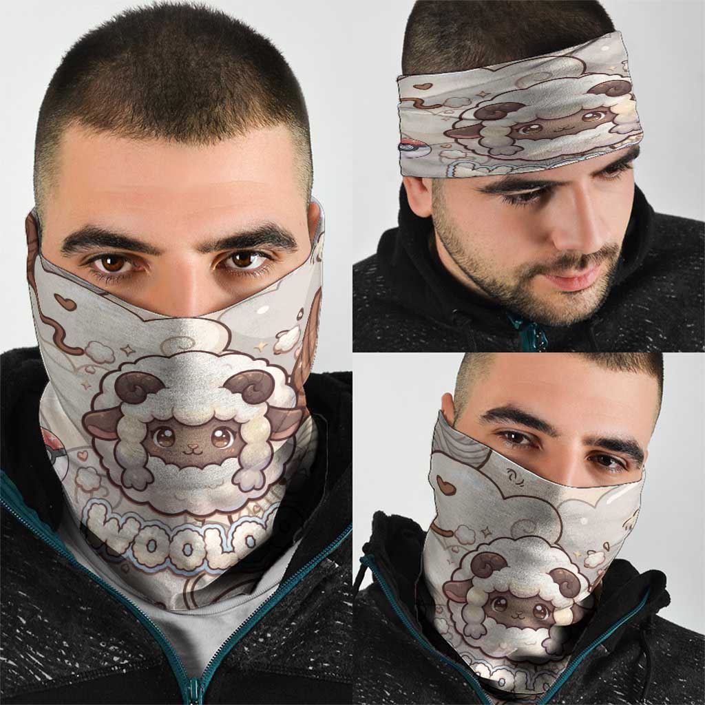Wooloo Poké Kawaii Art Neck Gaiter Cute Wooloo & Yarn Ball Pattern - Cozy Vibes