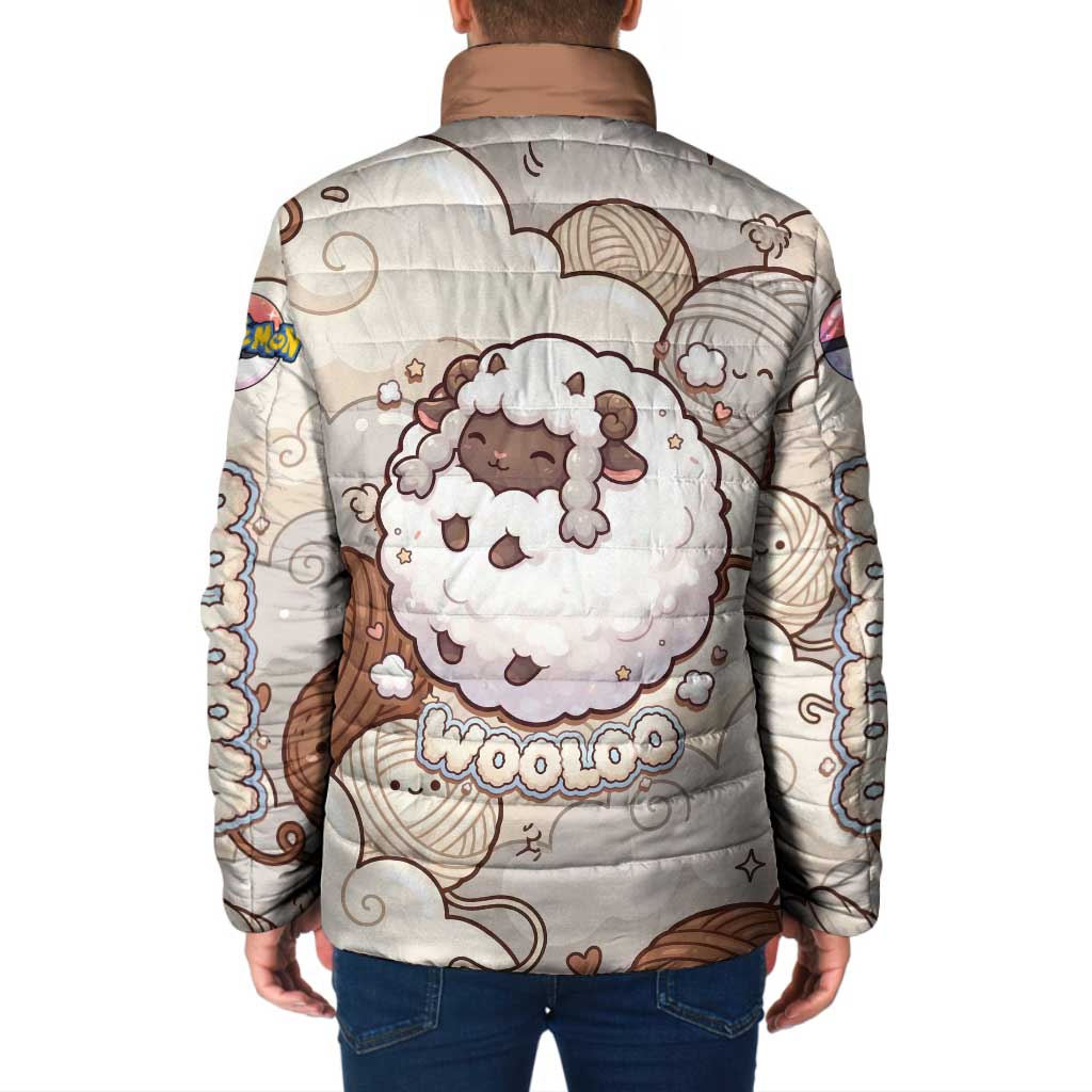Wooloo Poké Kawaii Art Padded Jacket Cute Wooloo & Yarn Ball Pattern - Cozy Vibes