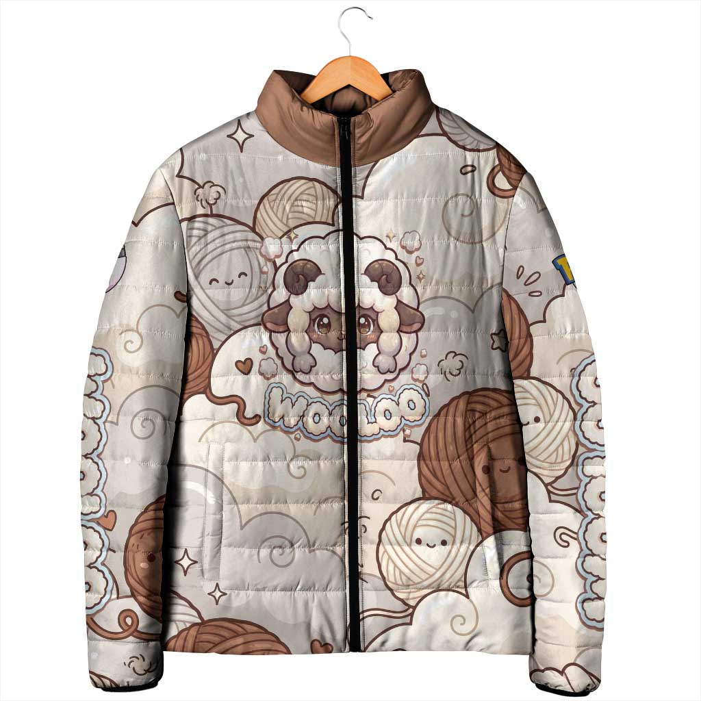 Wooloo Poké Kawaii Art Padded Jacket Cute Wooloo & Yarn Ball Pattern - Cozy Vibes
