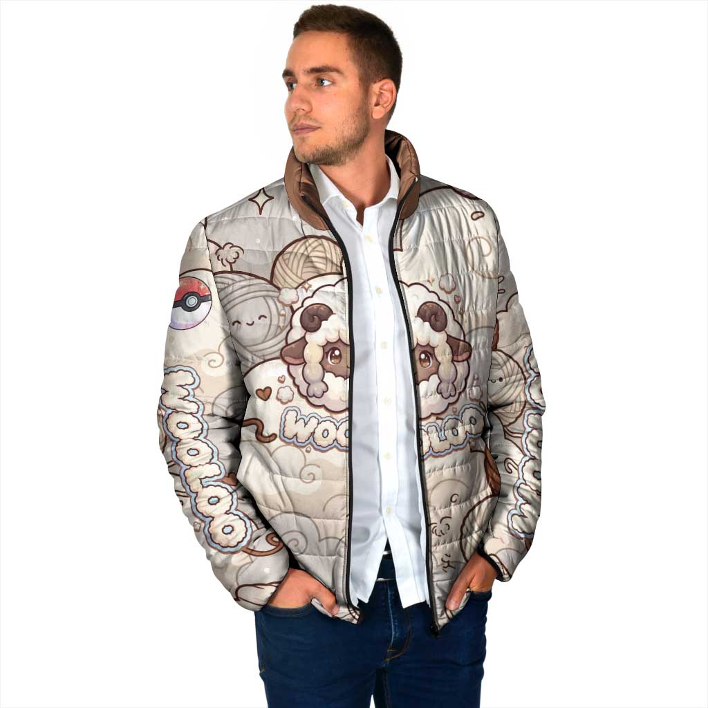 Wooloo Poké Kawaii Art Padded Jacket Cute Wooloo & Yarn Ball Pattern - Cozy Vibes