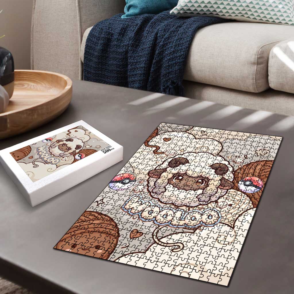 Wooloo Poké Kawaii Art Puzzle Cute Wooloo & Yarn Ball Pattern - Cozy Vibes