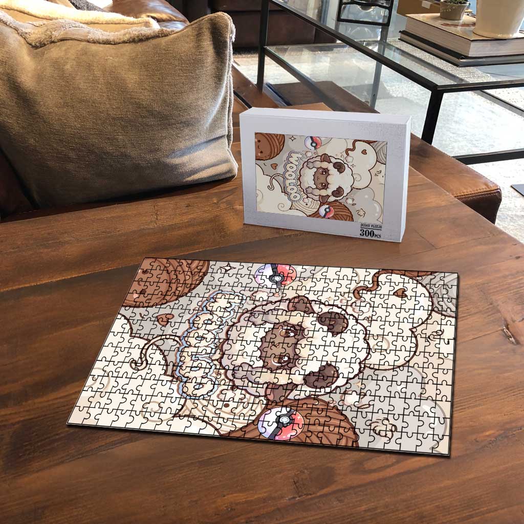 Wooloo Poké Kawaii Art Puzzle Cute Wooloo & Yarn Ball Pattern - Cozy Vibes
