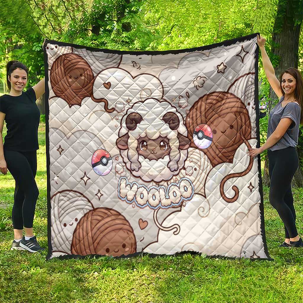 Wooloo Poké Kawaii Art Quilt Cute Wooloo & Yarn Ball Pattern - Cozy Vibes