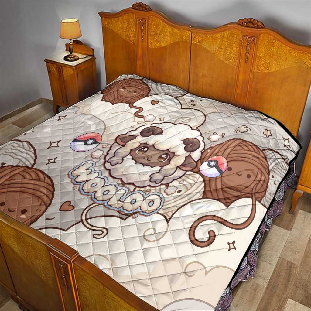 Wooloo Poké Kawaii Art Quilt Cute Wooloo & Yarn Ball Pattern - Cozy Vibes