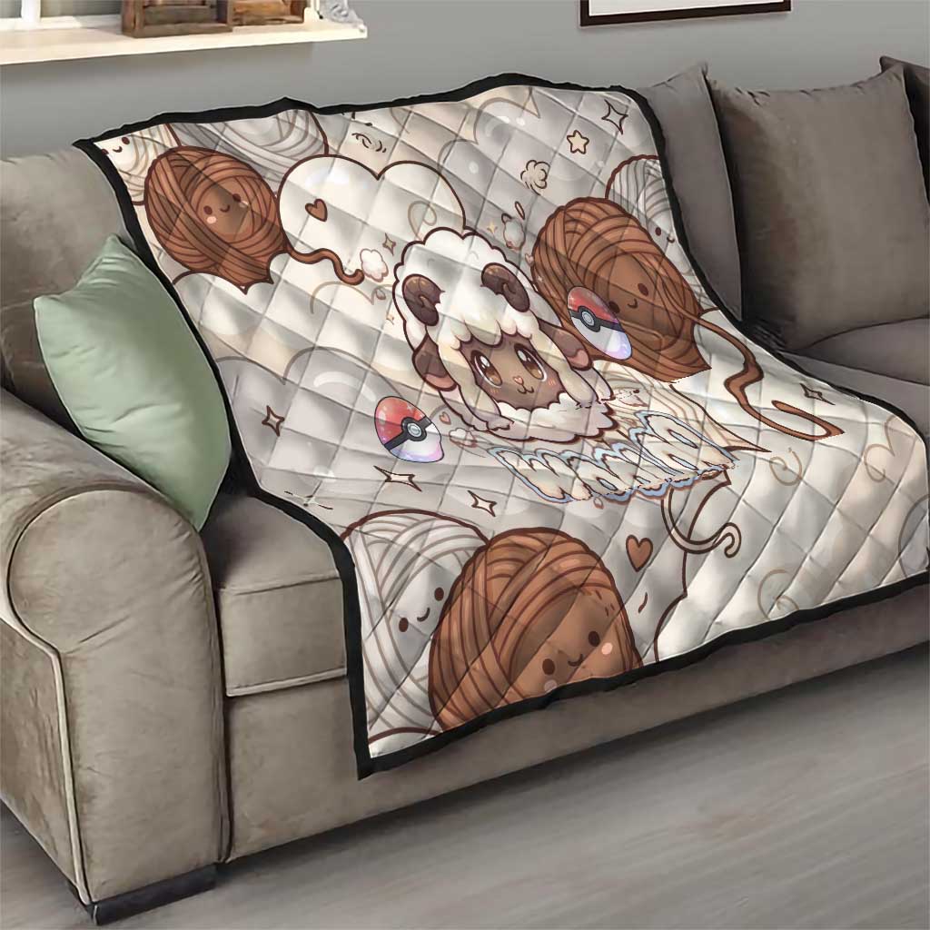 Wooloo Poké Kawaii Art Quilt Cute Wooloo & Yarn Ball Pattern - Cozy Vibes