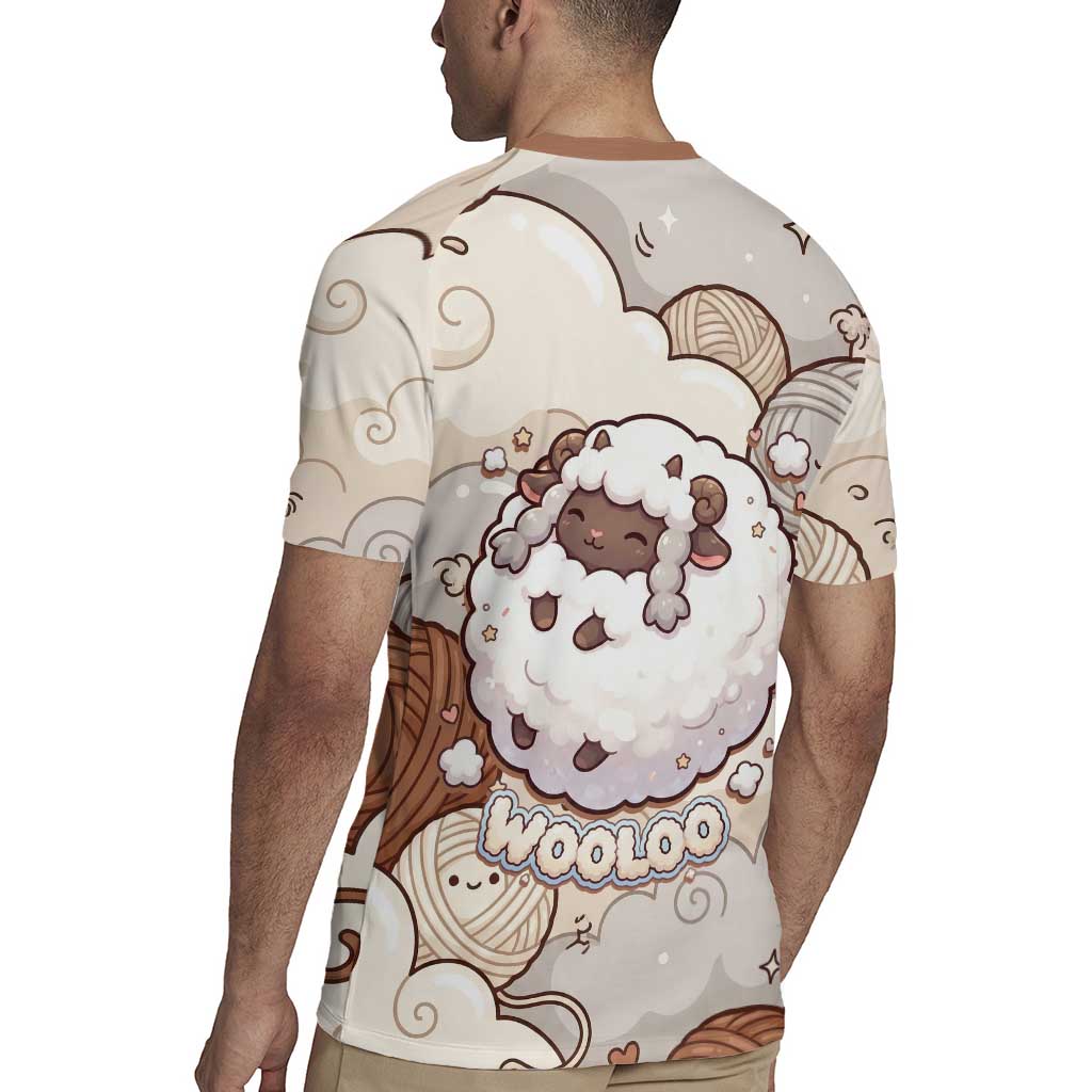 Wooloo Poké Kawaii Art Rugby Jersey Cute Wooloo & Yarn Ball Pattern - Cozy Vibes
