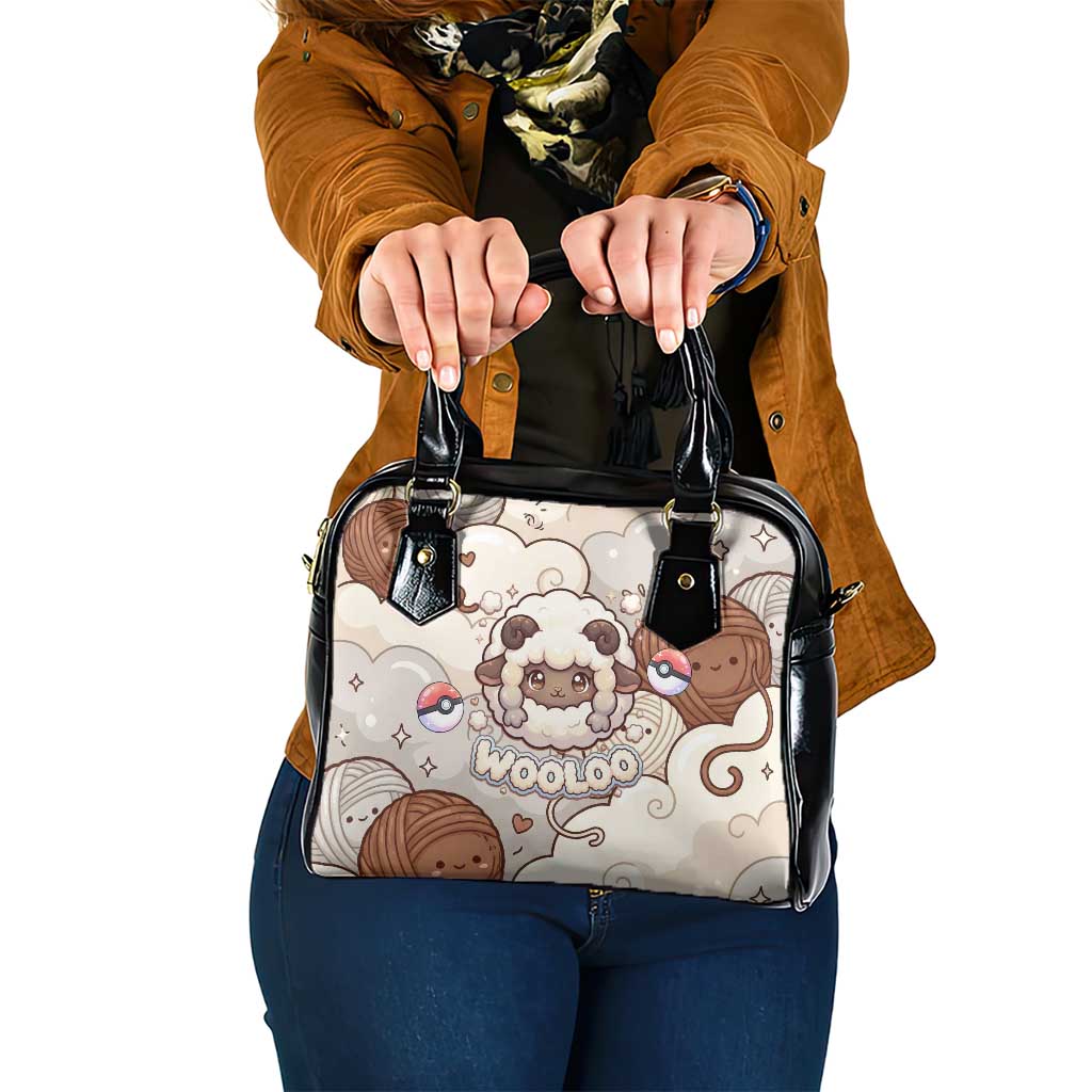 Wooloo Poké Kawaii Art Shoulder Handbag Cute Wooloo & Yarn Ball Pattern - Cozy Vibes