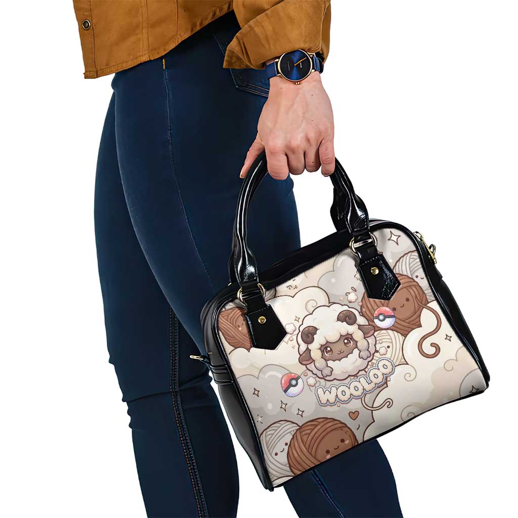 Wooloo Poké Kawaii Art Shoulder Handbag Cute Wooloo & Yarn Ball Pattern - Cozy Vibes