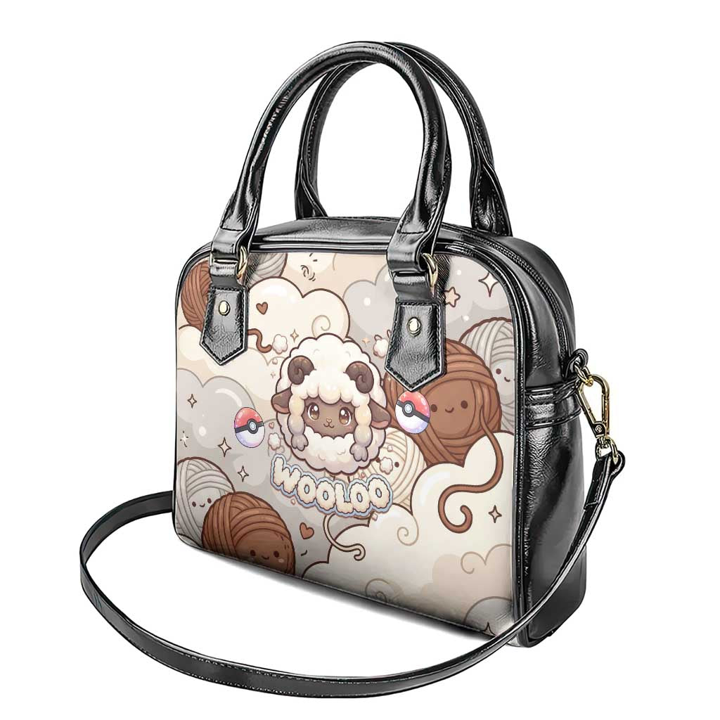 Wooloo Poké Kawaii Art Shoulder Handbag Cute Wooloo & Yarn Ball Pattern - Cozy Vibes