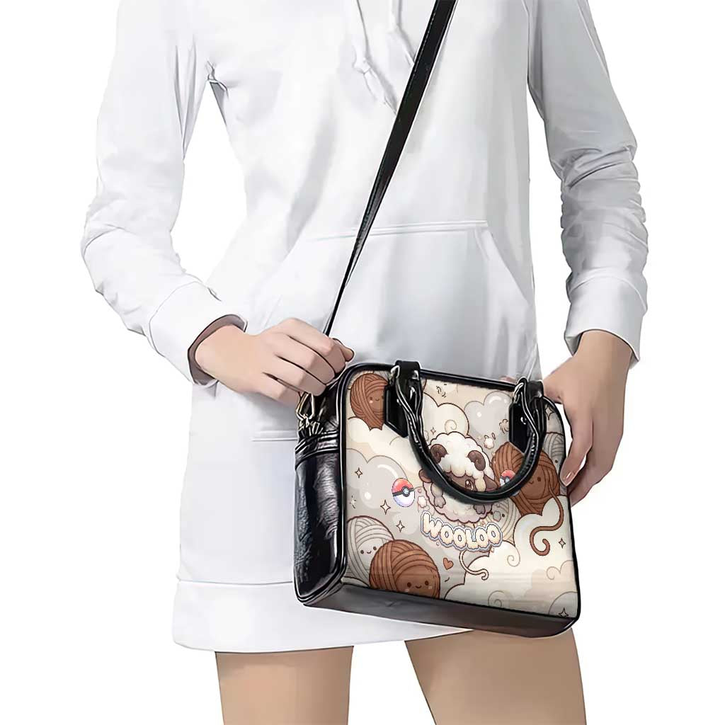 Wooloo Poké Kawaii Art Shoulder Handbag Cute Wooloo & Yarn Ball Pattern - Cozy Vibes