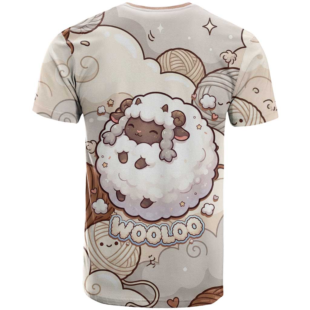 Wooloo Poké Kawaii Art T Shirt Cute Wooloo & Yarn Ball Pattern - Cozy Vibes