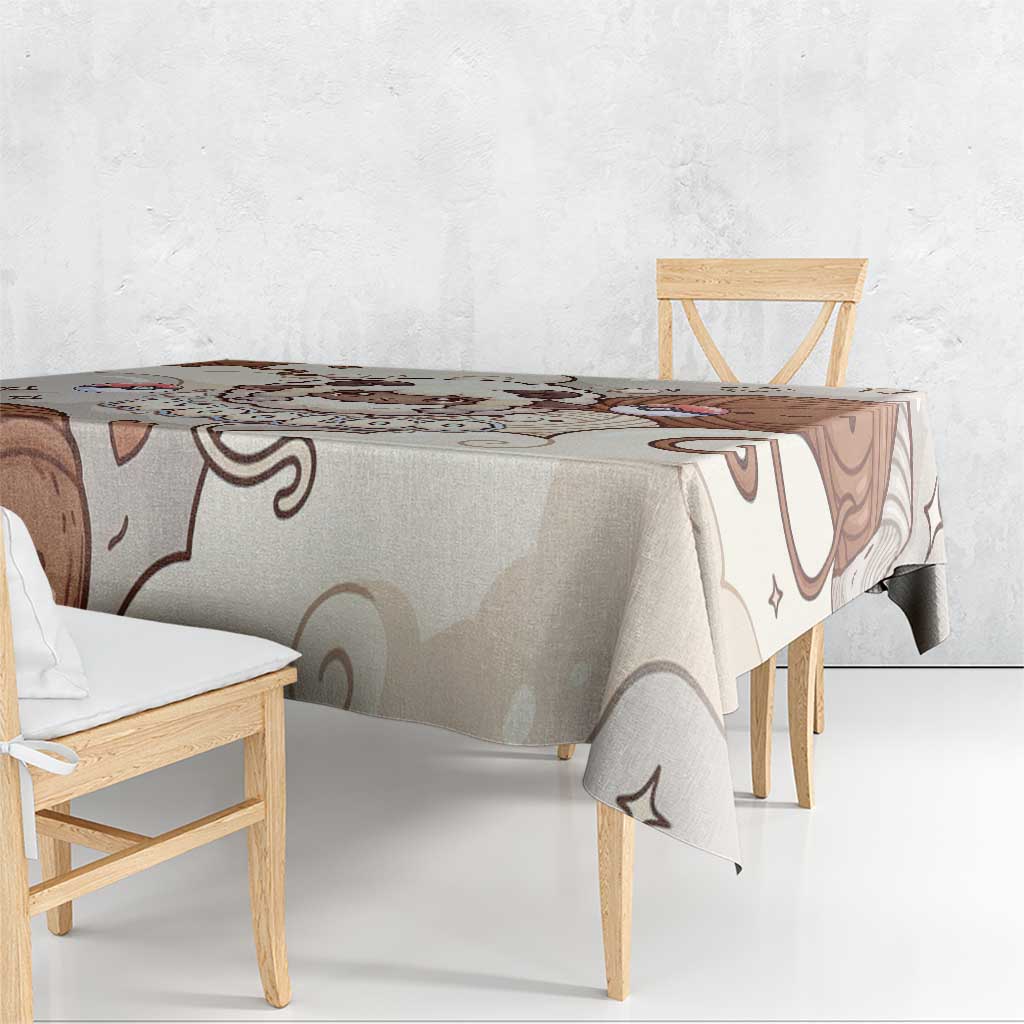 Wooloo Poké Kawaii Art Tablecloth Cute Wooloo & Yarn Ball Pattern - Cozy Vibes