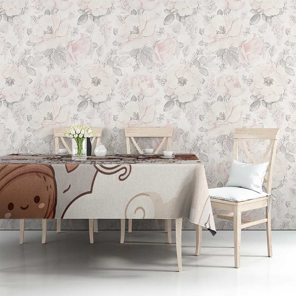 Wooloo Poké Kawaii Art Tablecloth Cute Wooloo & Yarn Ball Pattern - Cozy Vibes