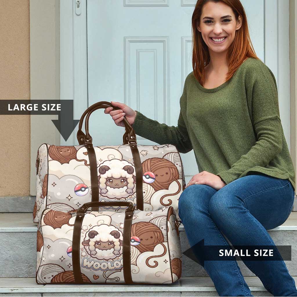 Wooloo Poké Kawaii Art Travel Bag Cute Wooloo & Yarn Ball Pattern - Cozy Vibes