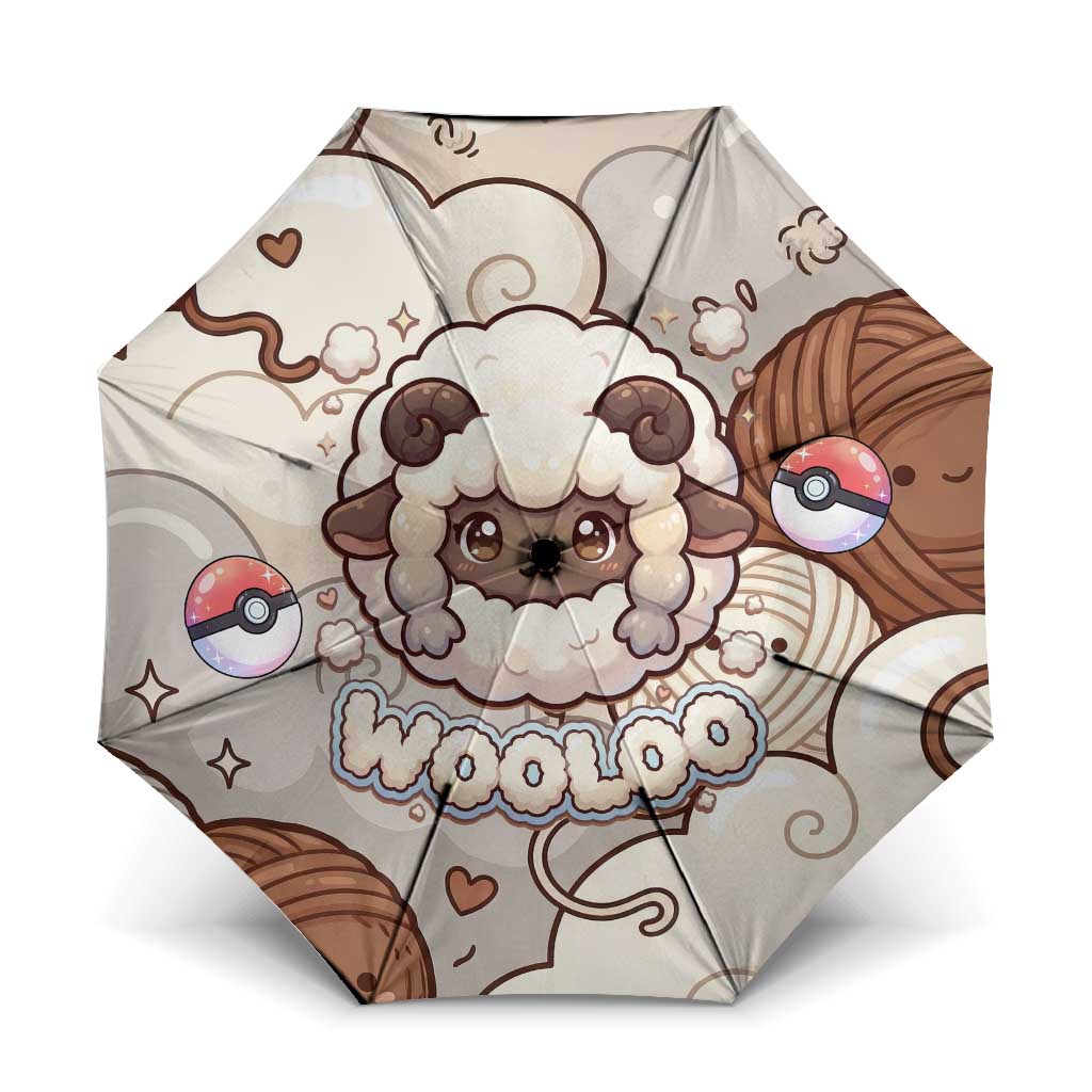 Wooloo Poké Kawaii Art Umbrella Cute Wooloo & Yarn Ball Pattern - Cozy Vibes