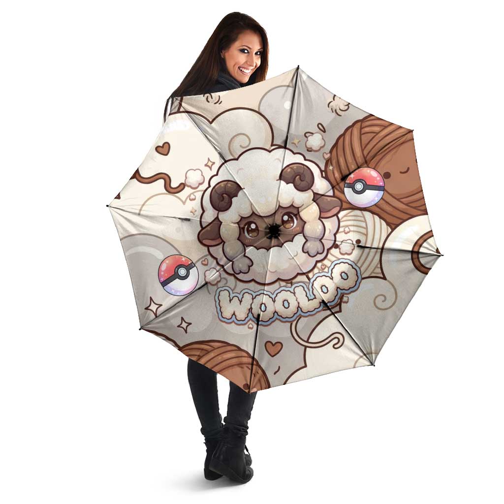 Wooloo Poké Kawaii Art Umbrella Cute Wooloo & Yarn Ball Pattern - Cozy Vibes