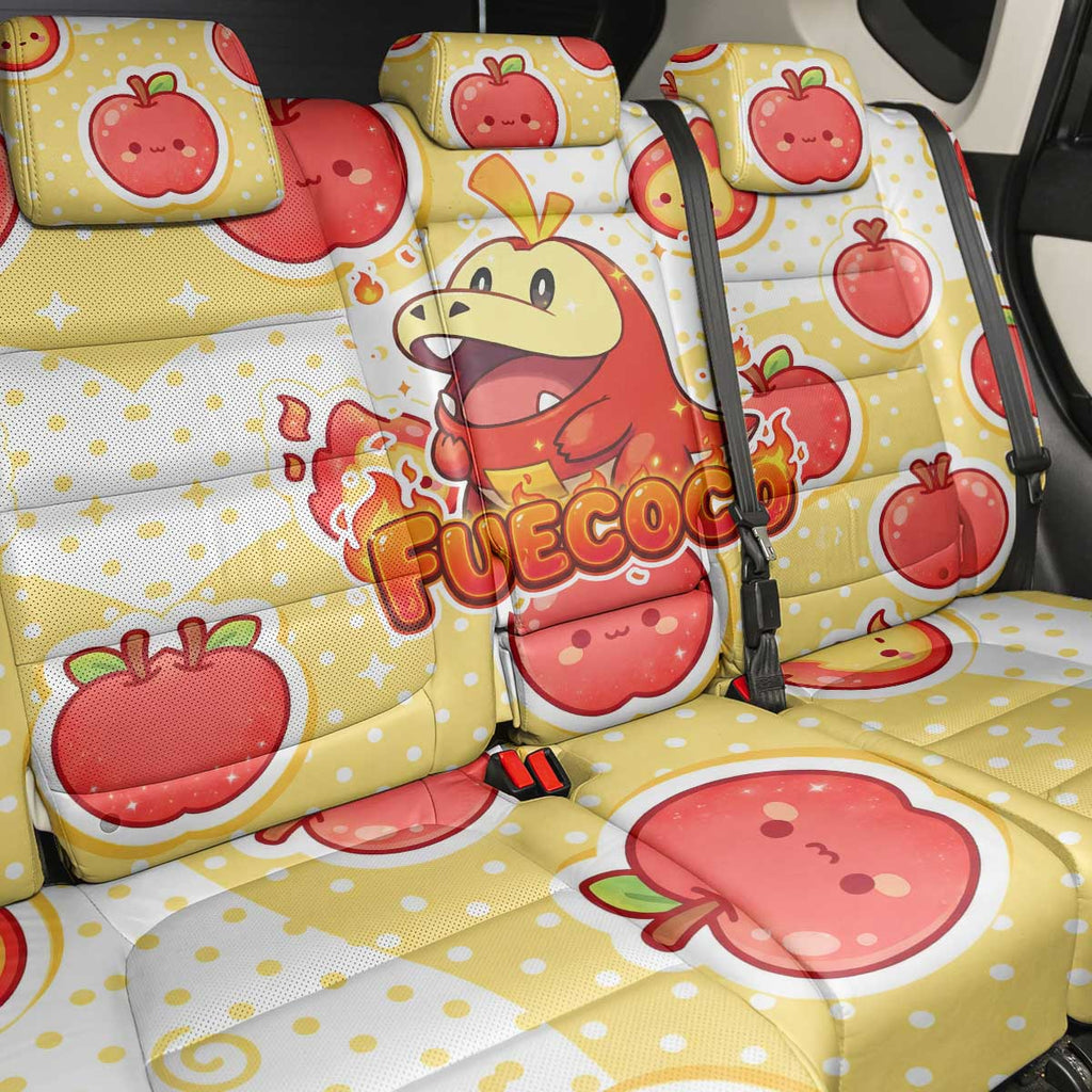 Fuecoco Back Car Seat Cover Kawaii Apple Flame Pop Art