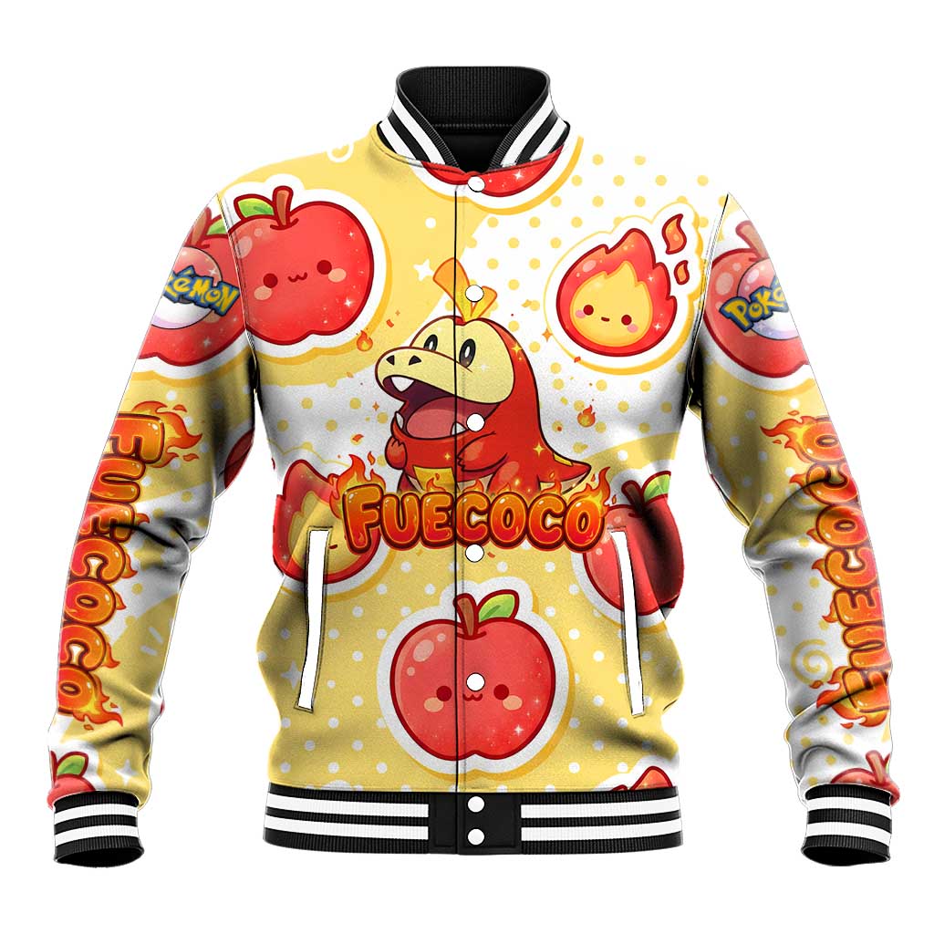 Fuecoco Baseball Jacket Kawaii Apple Flame Pop Art