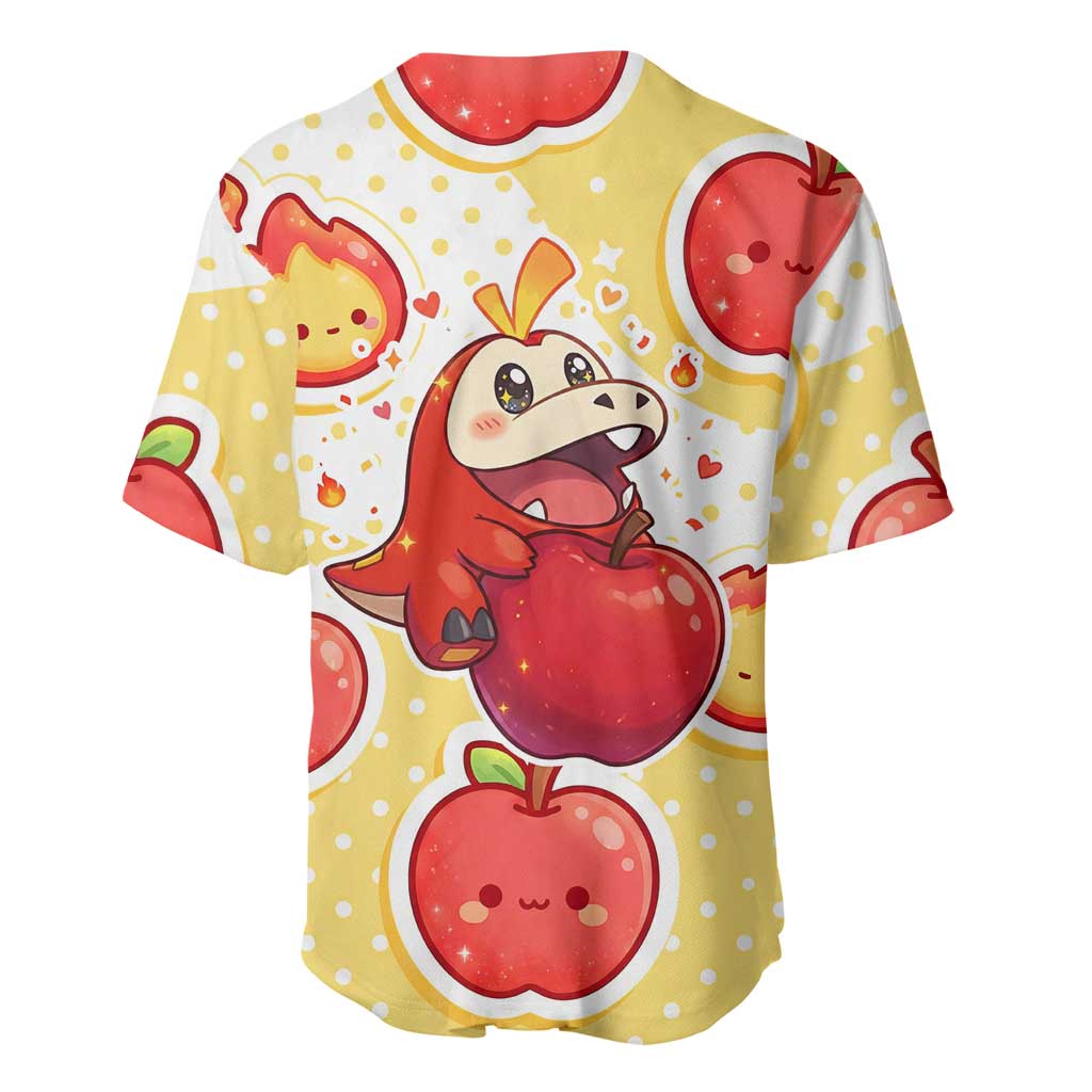 Fuecoco Baseball Jersey Kawaii Apple Flame Pop Art