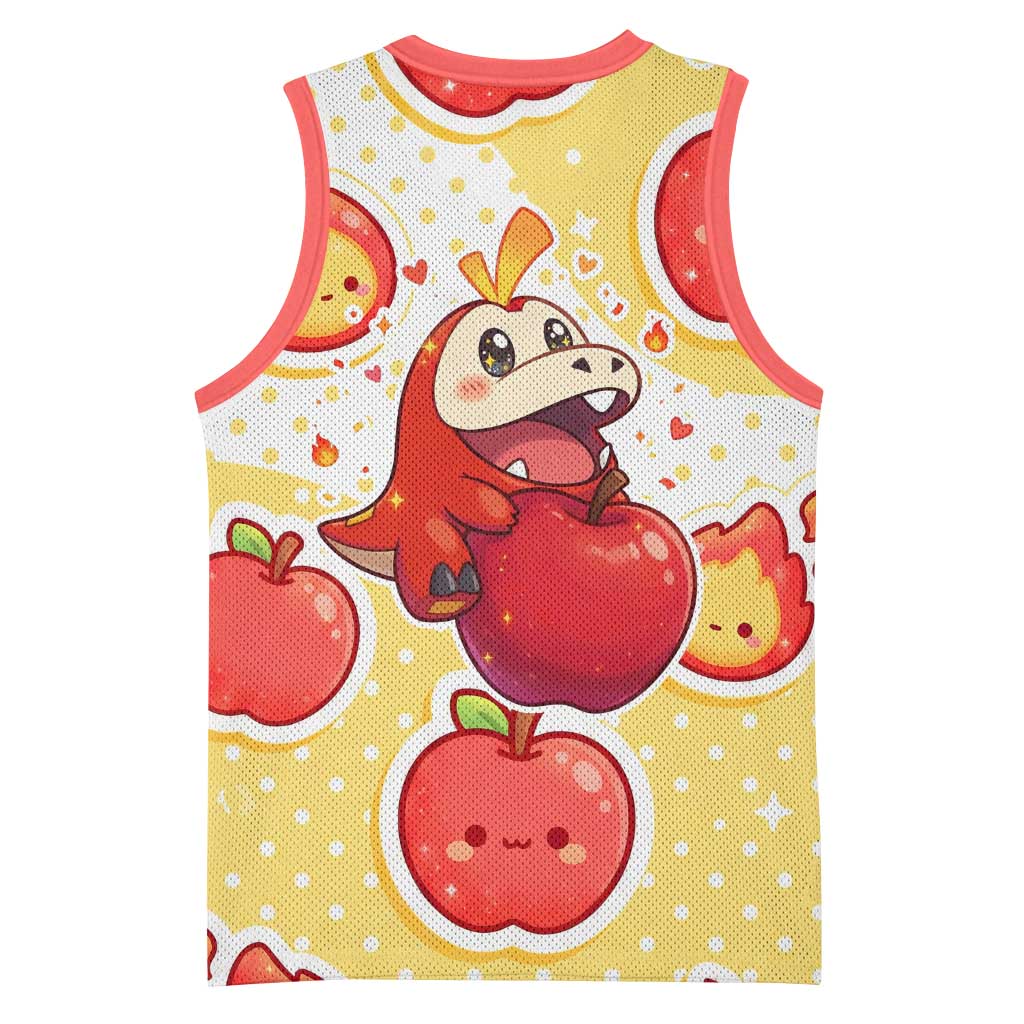 Fuecoco Basketball Jersey Kawaii Apple Flame Pop Art
