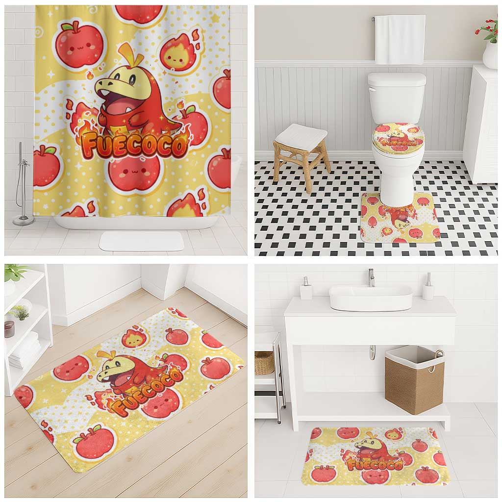 Fuecoco Bathroom Set Kawaii Apple Flame Pop Art