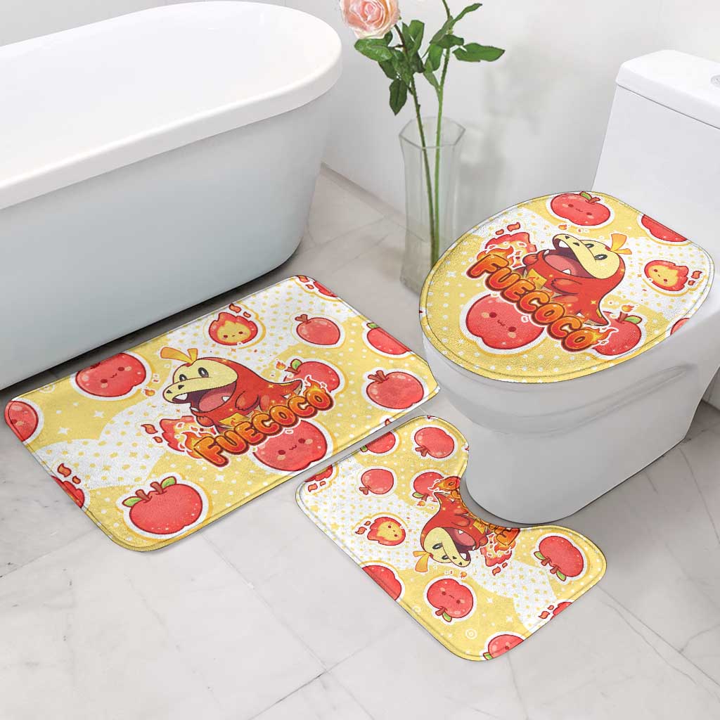 Fuecoco Bathroom Set Kawaii Apple Flame Pop Art