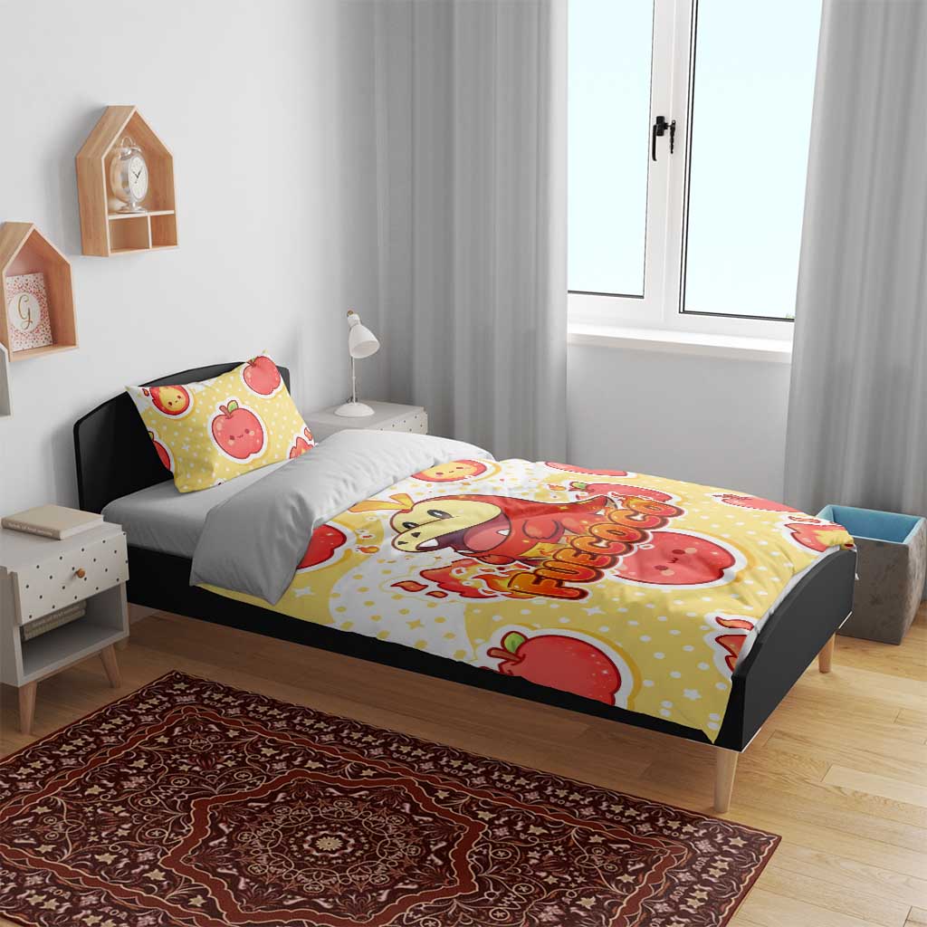 Fuecoco Bedding Set Kawaii Apple Flame Pop Art
