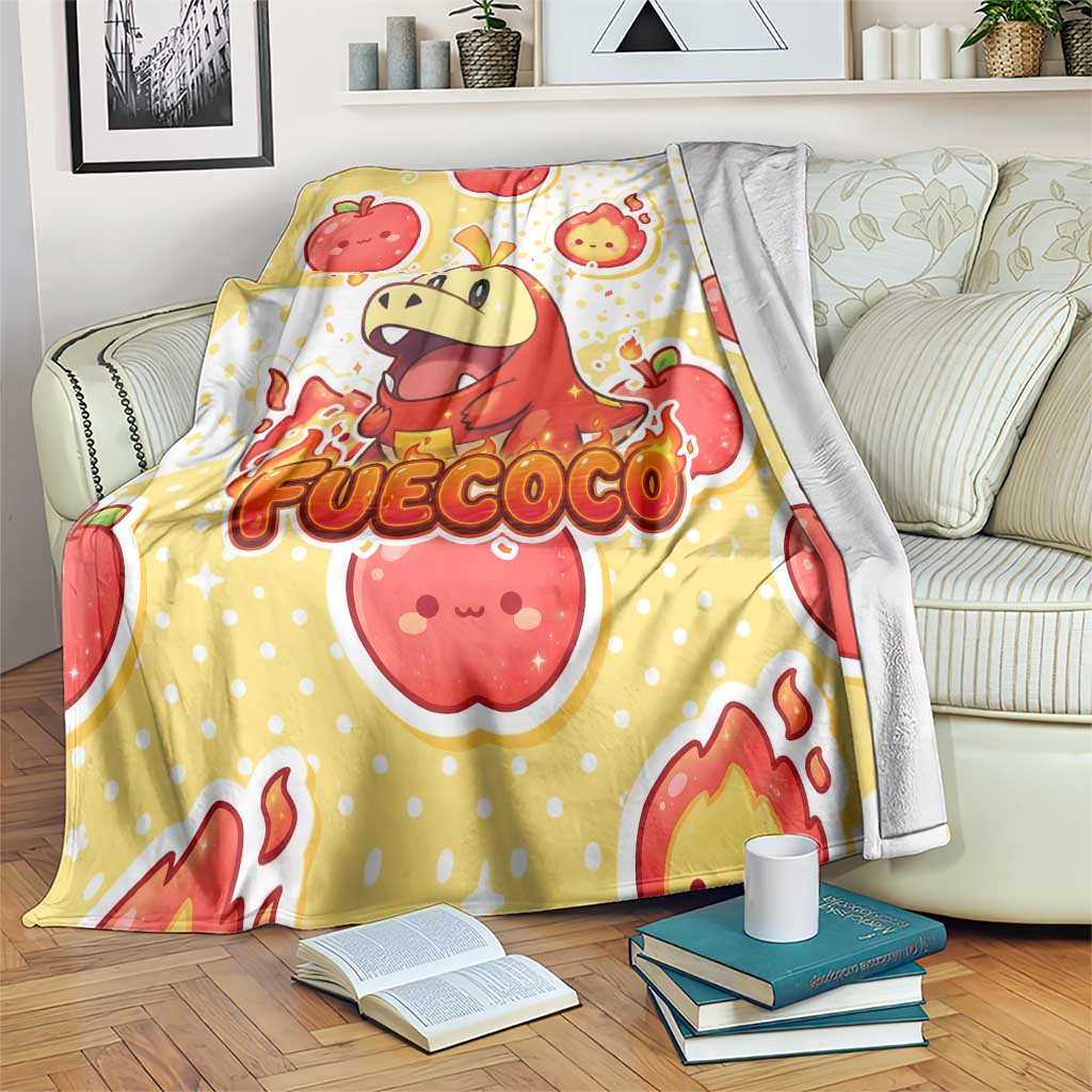 Fuecoco Blanket Kawaii Apple Flame Pop Art