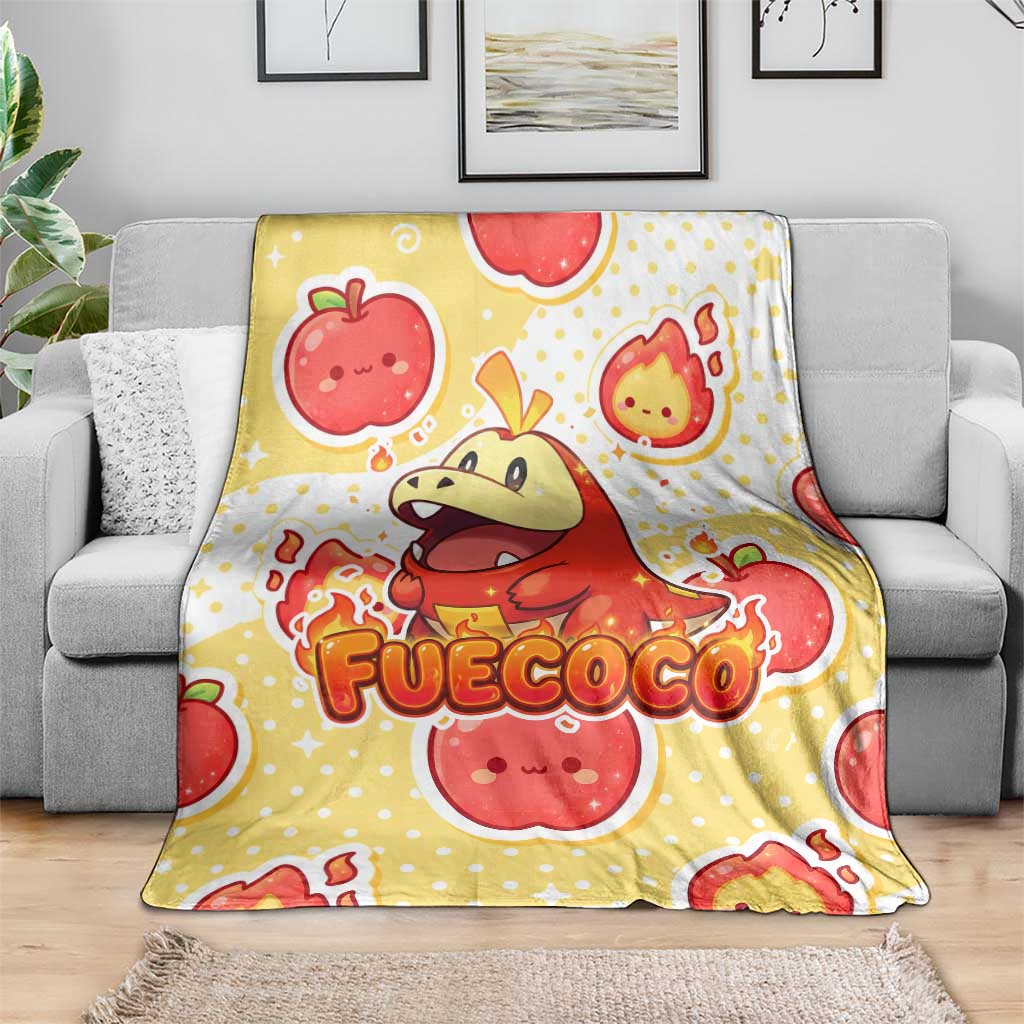 Fuecoco Blanket Kawaii Apple Flame Pop Art