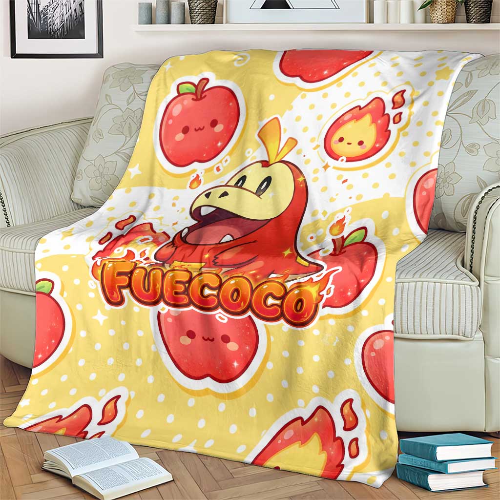 Fuecoco Blanket Kawaii Apple Flame Pop Art