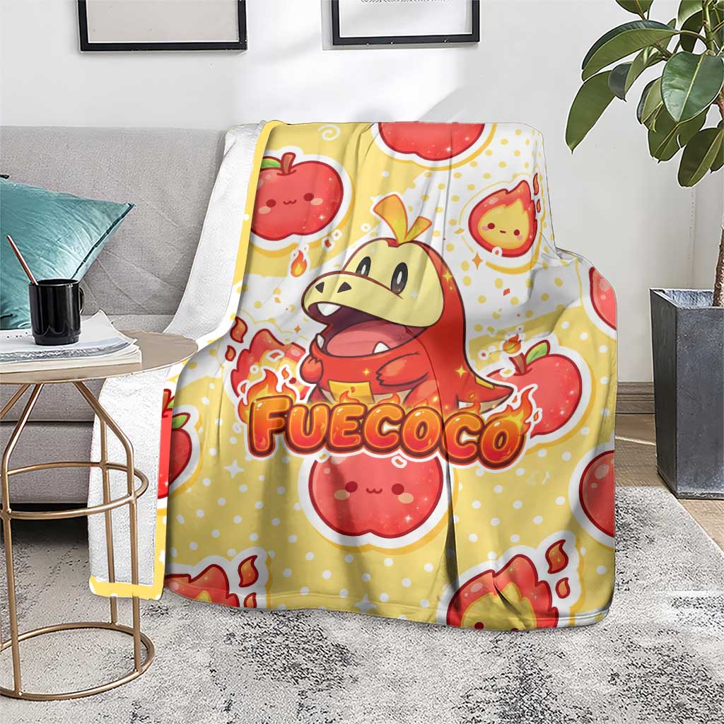Fuecoco Blanket Kawaii Apple Flame Pop Art