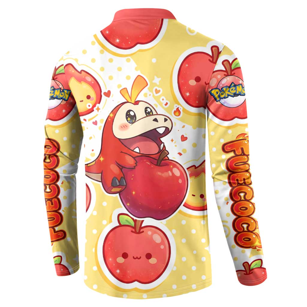 Fuecoco Button Sweatshirt Kawaii Apple Flame Pop Art