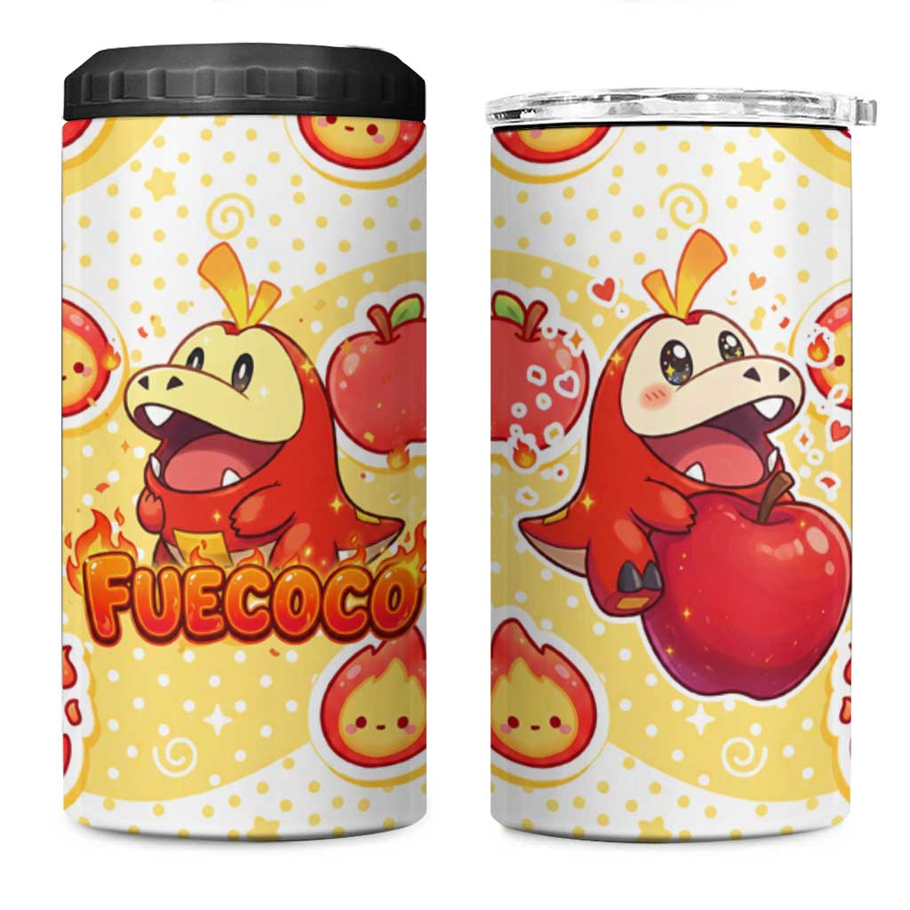 Fuecoco 4 in 1 Can Cooler Tumbler Kawaii Apple Flame Pop Art