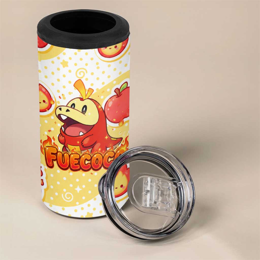 Fuecoco 4 in 1 Can Cooler Tumbler Kawaii Apple Flame Pop Art
